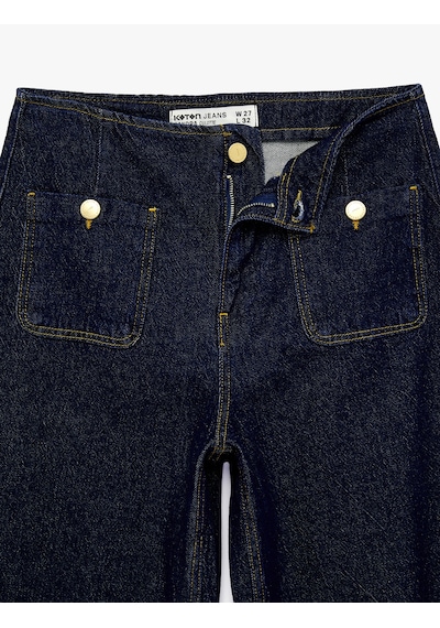 Koton Pamuklu Cepli Normal Bel Culotte Pantolon - Culotte Jeans Koyu İndigo 7wal40032md Indigo Koton Pamuklu Cepli Normal Bel Culotte Pantolon - Culotte Jeans Koyu İndigo 7wal40032md Indigo