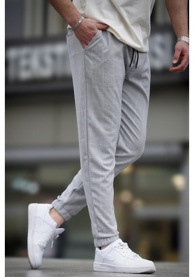 Madmext Madmext Ekoseli Gri Jogger Mad4081-gri Gri