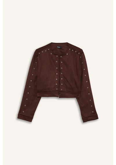 Defacto Coool Crop Süet Ceket G2625ax25aubn142 Kahve-bn142
