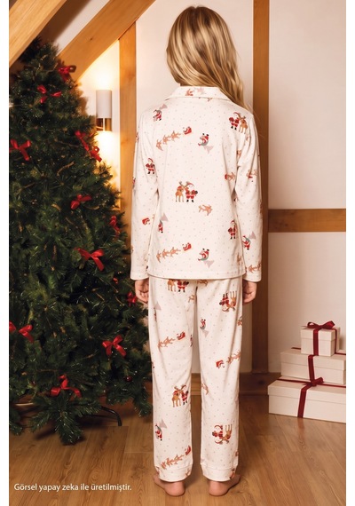 Siyah İnci Ekru Yılbaşı Temalı Desenli Termal Kumaşlı Ultra Soft Yumuşak Düğmeli Örme Pijama Takımı 26226825 Siyah İnci Ekru Yılbaşı Temalı Desenli Termal Kumaşlı Ultra Soft Yumuşak Düğmeli Örme Pijama Takımı 26226825