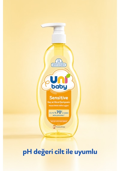 Uni Baby Sensitive Saç Ve Vücut Şampuanı 900 ML 3'lü