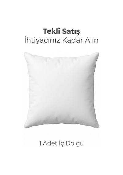 Puffyform Premium Boncuk Silikon Kırlent İç Yastığı 45x45 Cm 350 Gr Dolgun Yıkanabilir Beyaz