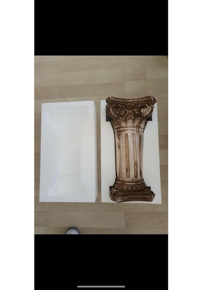 Dekoratif 53cm Vernikli Gri Eskitme Roma Sütun Ev Balkon Bahçe Dekorasyon Bohem Heykel Biblo Diğer