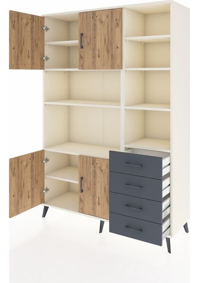 Hyperion Dolap 9 Raflı 4 Çekmeceli 4 Kapaklı 132x44x195 Aytaşı-çam/antrasit Atlas Çam/antrasıt Hyperion Dolap 9 Raflı 4 Çekmeceli 4 Kapaklı 132x44x195 Aytaşı-çam/antrasit Atlas Çam/antrasıt