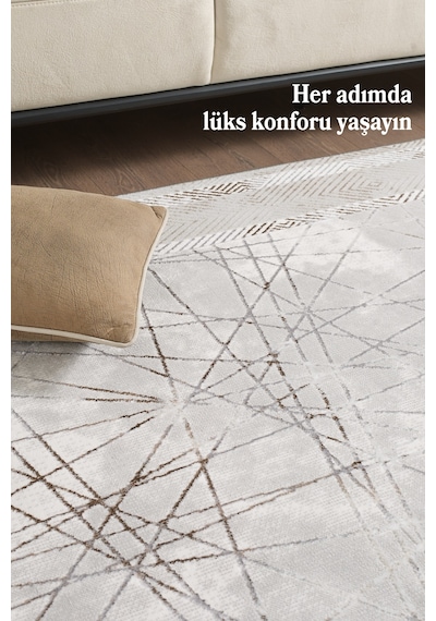 Yumuşak Dokulu Salon Halısı Oturma Odası Halısı Mutfak Halısı Dokuma Halı Bambu Halı Bej Halı Bej