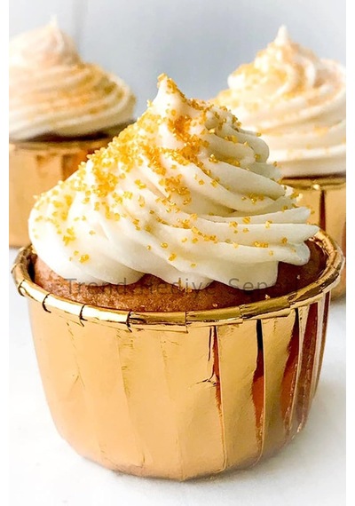 Trend Hediye Sepeti 25'li Gold Muffin Kek Kalıbı, Kek Kapsülü Cupcake Kalıbı, Airfryer Uyumlu Diğer