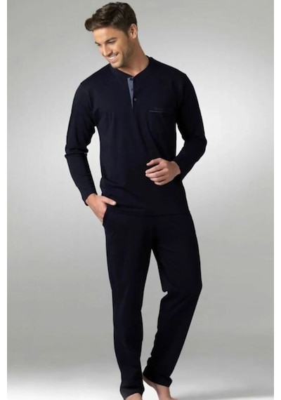 Pierre Cardin 5454 Erkek Uzun Kollu Pijama Takımı-siyah