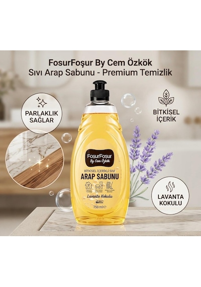 Foşur Foşur By Cem Özkök Lavantalı Bitkisel İçerikli Sıvı Arap Sabunu Tekli