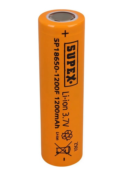 Supex Sp18650-1200f 3.7v 1200mah Li-ion Düz Kafa Pil