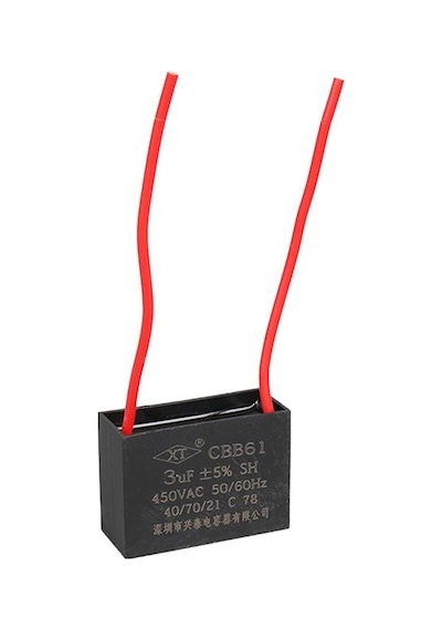 3 Uf 450 V Kablolu Kare Tip Kutupsuz Kondansatör 3 Uf, 450 V