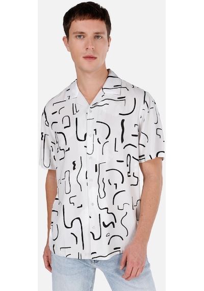 Colin's Colins Normal Kesim Shirt Yaka Baskılı Bej Erkek Kısa Kol Gömlek Cl1068114 Cl1068114 Q1.v1 Beı Bej
