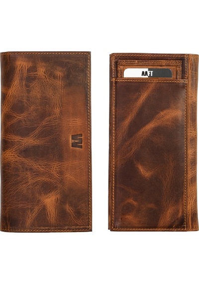 Mft Leather Hakiki Deri Kartlıklı Unisex Cüzdan Lilyum 7286 Crazy Taba