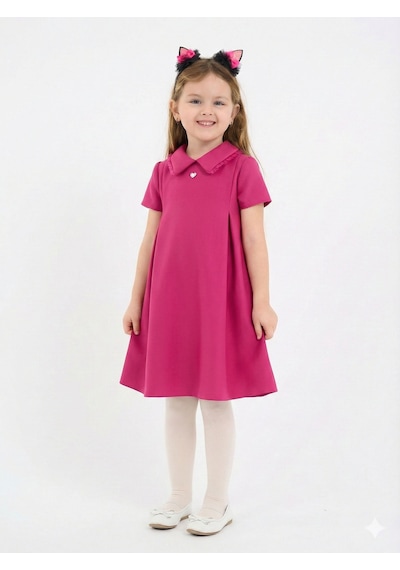 Xo Kids Kız Çocuk Elbise 4-8 Yaş 9222 Pembe