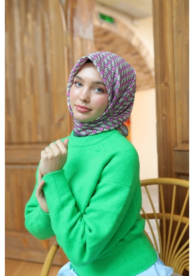 Silk Home Olinda Eşarp 48005-07 Antrasit, Pembe, Gri, Yeşil Bej, Asit
