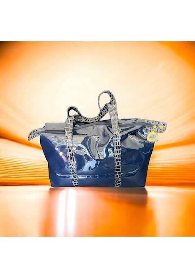 Estee Lauder Lugan Günlük ve Gece Seyahat Büyük Boy Çanta Genişlik 52 Derinlik 32 CM Açık Gri - Lacivert