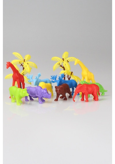 Toy Play 12 Parça Renkli Mini Vahşi Hayvanlar Figür Seti 4-6 Cm Sku669