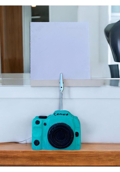 Turkuaz Kamera Temalı Not Tutacağı Fotoğraf Tutacak Tutucu Ofis Seti Hediyelik Turkuaz