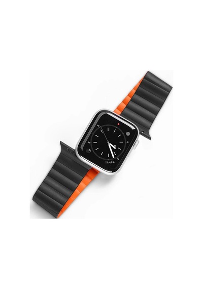 Dux Ducıs Apple Watch Uyumlu 42/44/45mm İçin Manyetik Zincir Versiyon Pu Deri Kayış Kordon- 5775