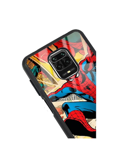 Xiaomi Redmi Note 9 Pro Spider-man Örümcek Adam Tasarımlı Glossy Telefon Kılıfı Siyah