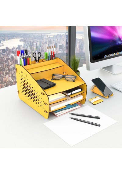 Design Otto Fx Medium Hexa - 6 Renk Evrak Rafı Masaüstü Organizer Ceviz