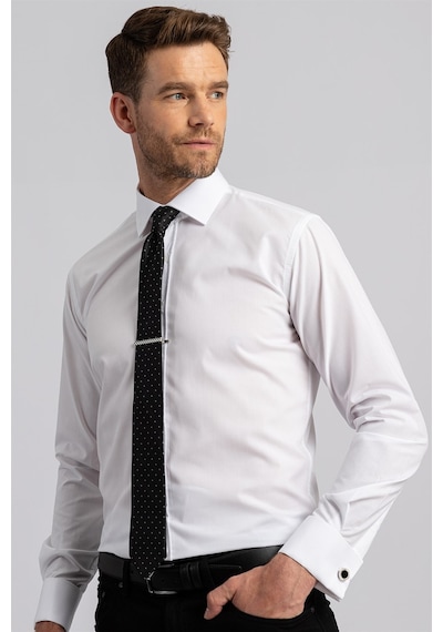 Tudors Modern Slim Fit Çift Manşet Erkek Gömlek-2262 Beyaz Tudors Modern Slim Fit Çift Manşet Erkek Gömlek-2262 Beyaz