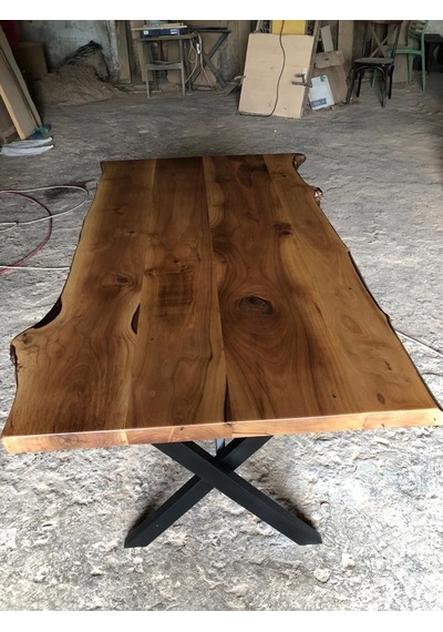 Bintaşmobilya Naturel Doğal Kenar Ceviz Kütük Masalar 140X80.Cm
