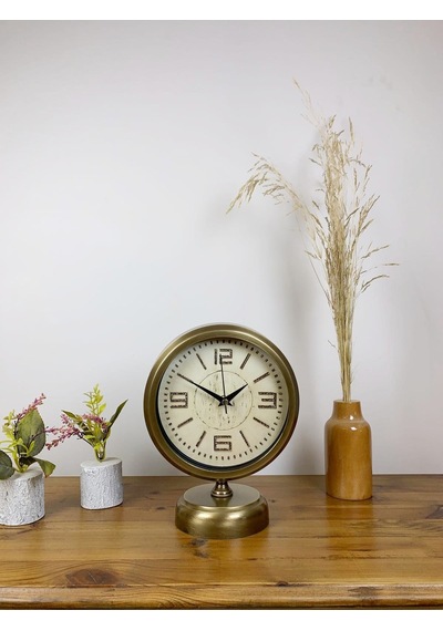 Eskitme Metal Vintage Masa Saati 25 20 Cm Renkli