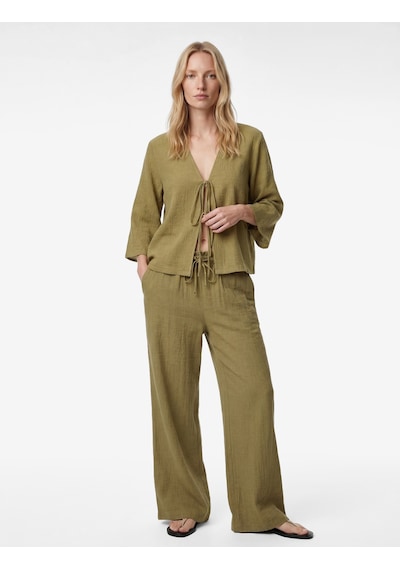 Koton Keten Karışımlı Uzun Geniş Kollu Önden Bağlamalı Fiyonk Detaylı Kısa Kimono Bluz Haki 6sak60133ew Haki Koton Keten Karışımlı Uzun Geniş Kollu Önden Bağlamalı Fiyonk Detaylı Kısa Kimono Bluz Haki 6sak60133ew Haki