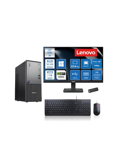 Lenovo ThinkCentre Neo 50T Gen 6 13BD007UTR2424P03 Ultra 5 225 16 GB 1 TB SSD RTX505023.8" W11P Masaüstü Bilgisayar + USB Bellek