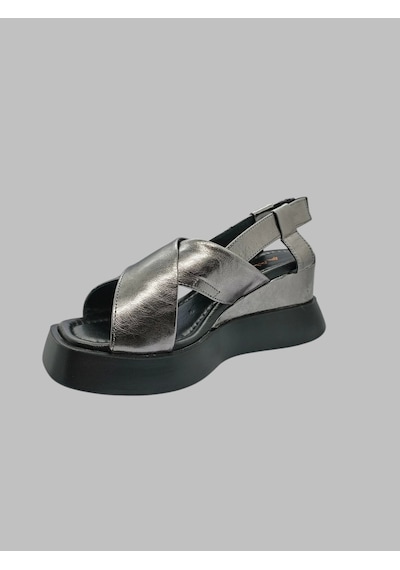 Albini A-24y101411 Kadın Deri Sandalet PLATİN