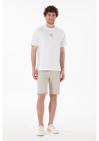 U.S. Polo Assn. Erkek Comfort Fit Bisiklet Yaka Beyaz Tişört 50306450-VR013
