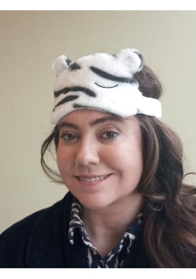 Caş Dekorasyon Zebra Desenli Kulak Detaylı Peluş Uyku Bandı Çok Renkli