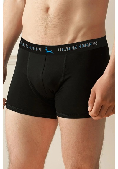 Black Deer Exclusive 3 Adet Erkek Pamuklu Esnek Boxer Siyah