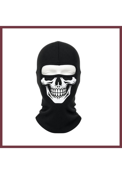 Storeşahin Unisex Kuru Kafa Baskılı Balaklava 1 Adet Tek Beden Viskoz Kask İçi Motosiklet Maskesi Renk: Siyah Beden: Standart Shn0720