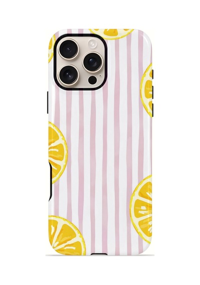 Apple iPhone Uyumlu 16 Pro Vorian Çift Katmanlı Kılıf Pink Lemon Window