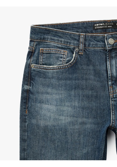 Koton Pamuklu Düz Paça Normal Bel Straight Fit Jean Pantolon - Mark Jean Koyu İndigo 6sam40161nd Koton Pamuklu Düz Paça Normal Bel Straight Fit Jean Pantolon - Mark Jean Koyu İndigo 6sam40161nd