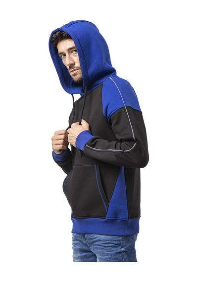 Cipo & Baxx Cl591 Erkek Hoodie Sweatjacket Fermuarlı, Kapüşonlu, Modern Baskılı Sweatshirt Siyah