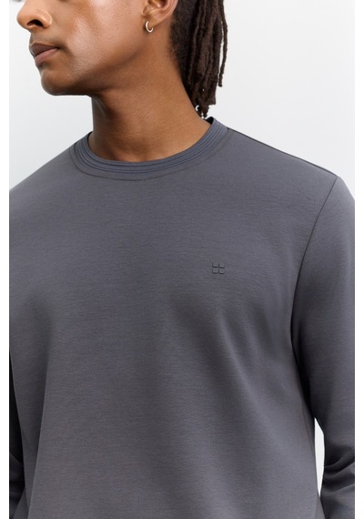 Avva Erkek Antrasit Bisiklet Yaka Kolay Ütülenen Regular Fit Sweatshirt B001035