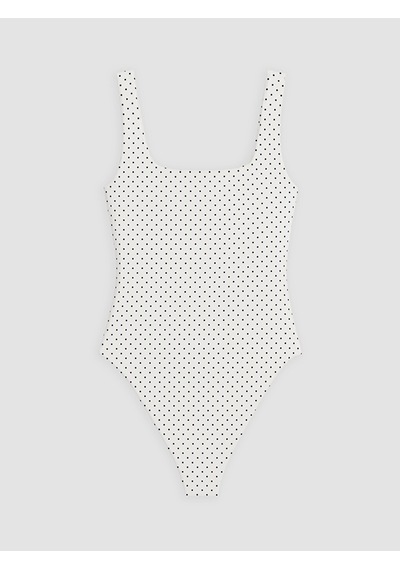Lc Waikiki Lc Waıkıkı Beyaz U Yaka Puantiyeli Kadın Bodysuit