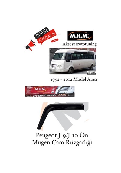 Peugeot J-9-J-10 1992-2012 Model Ön Mugen Cam Rüzgarlığı