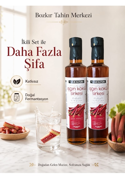 Bozkır Tahin Merkezi Işkın Kökü Sirkesi Doğal Fermantasyon 500 Ml 2 Adet Katkısız&glutensiz
