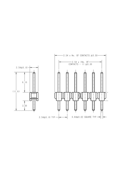 Erkek Pin Header 3 Pin 12mm 2.54mm 1x3 180 Tek Sıra