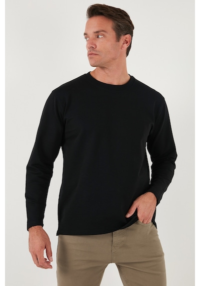 Buratti Streç Pamuklu Regular Fit Bisiklet Yaka Erkek Sweat 5905725 Siyah