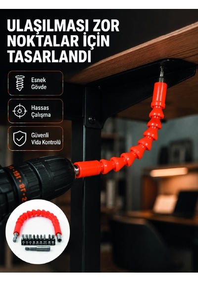 Dmax Esnek Şaftlı Matkap Bits Uç Seti 12 Parça Vida Montaj Ve Tamir Seti 64956006