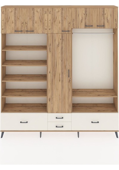 Arges Dolap 18 Raflı 4 Çekmeceli Tek Askılı 220x30x243 Çam-çam/aytaşı Atlas Çam/aytası Arges Dolap 18 Raflı 4 Çekmeceli Tek Askılı 220x30x243 Çam-çam/aytaşı Atlas Çam/aytası