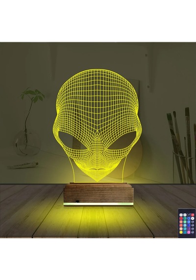 Luvivia Uzaylı Alien 3d Lamba - Masa Gece Lambası Şeffaf