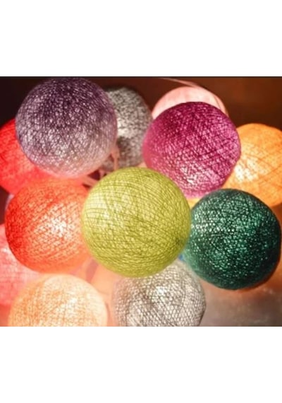 Dekoratif 2 Metre 10 Lu Led Renkli Toplar Ledli Aydınlatma Pilli (440630128)