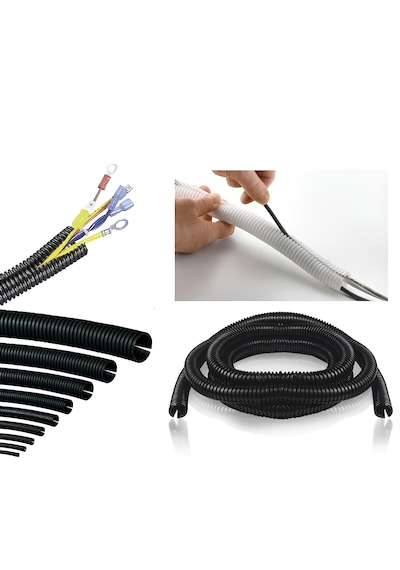 14mm Yarıklı Spiral Hortum Kablo Gizleme İzolasyon Borusu Esnek