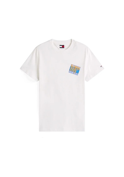 Tommy Hilfiger Tjm Reg Flag Dna Tee, Ybl Beyaz Erkek T-shirt