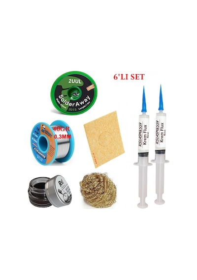 Mechanic Lehim Teli 0,3mm 40gr Havya Uc Temizleyici Rslasm Flux Ve 2uul-2015 Lehim Emme Teli Seti3 St04